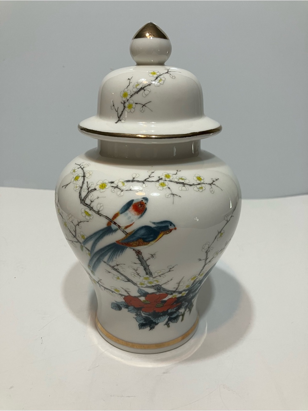 Vintage Jay China Ginger Jar Birds and Floral Made in Japan